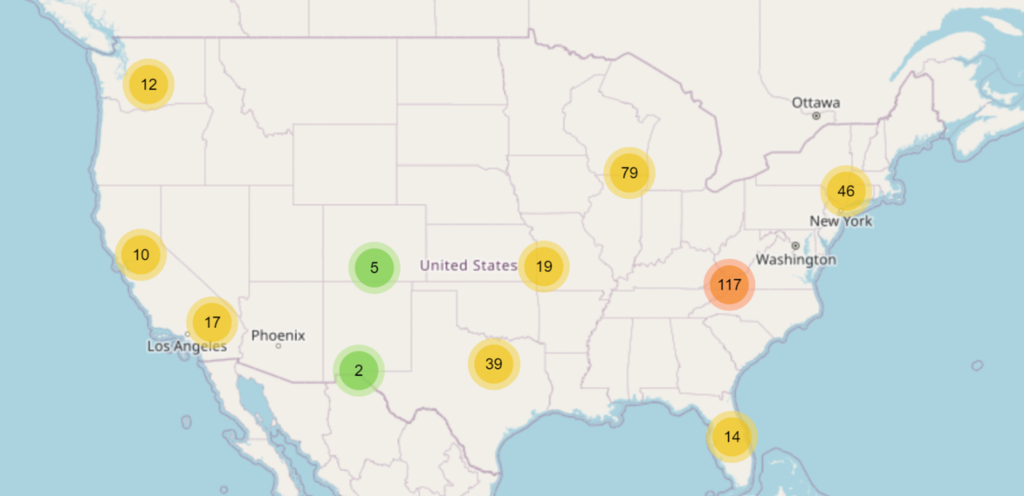 united states violent crime map 